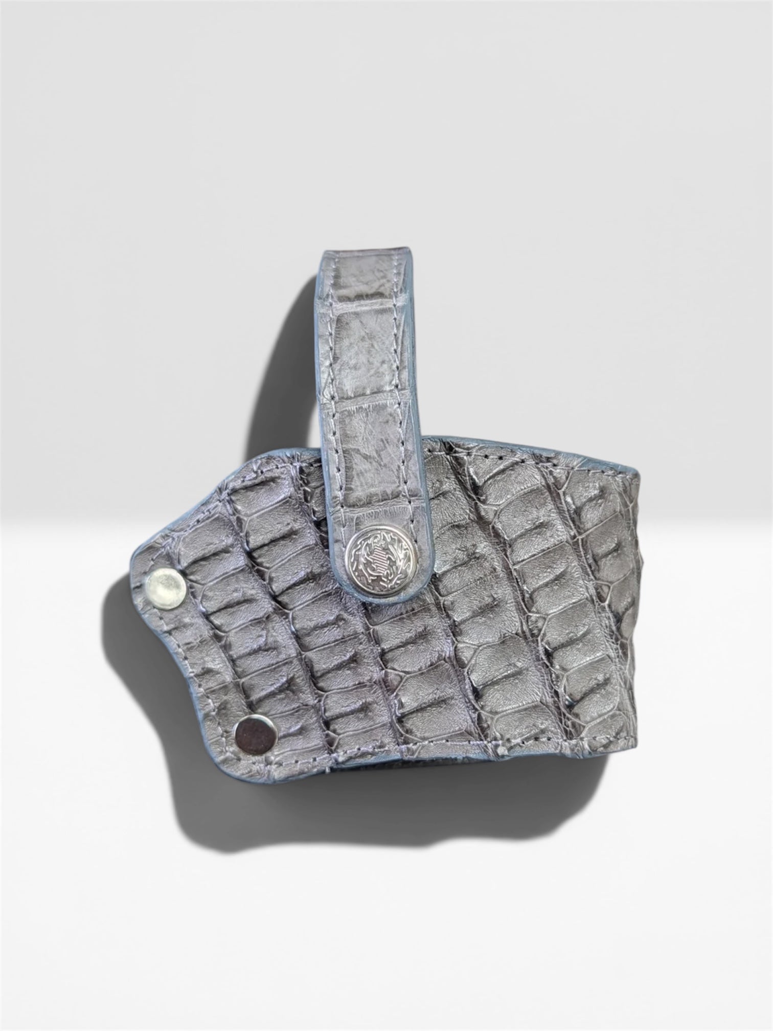 Genuine Caiman Hornback Grey Holster